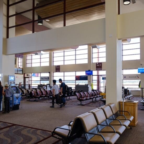 Airside waiting area at Glacier Park International Airport (Wikimedia Commons).